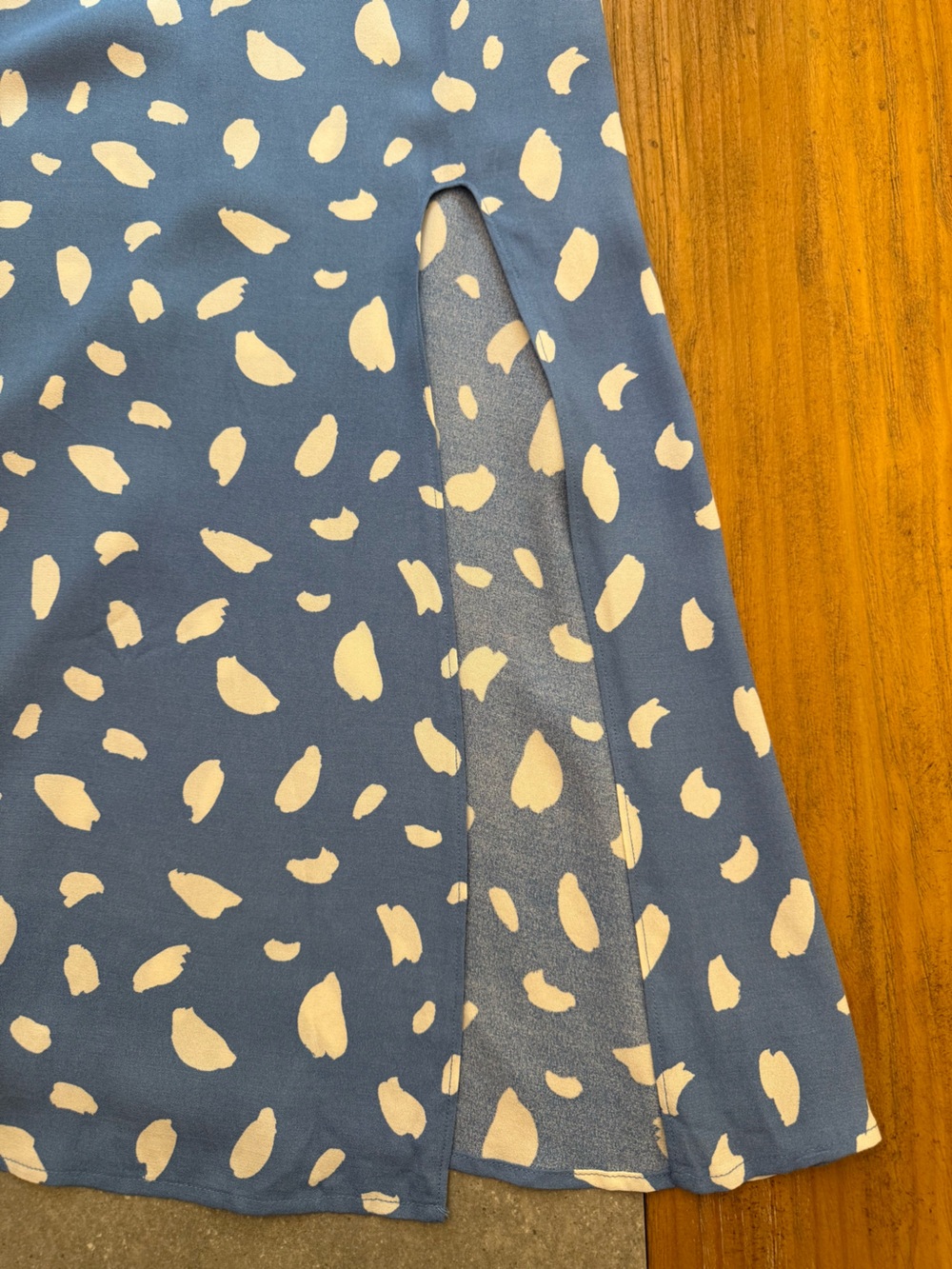 Reformation Crimini Midi Slip Dress in Moray Blue White Spot Size 0 - Picture 3 of 10